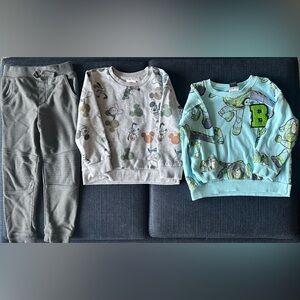 5T Boys Disney Sweatshirts & Jogger Pants Bundle – Mickey & Buzz Lightyear